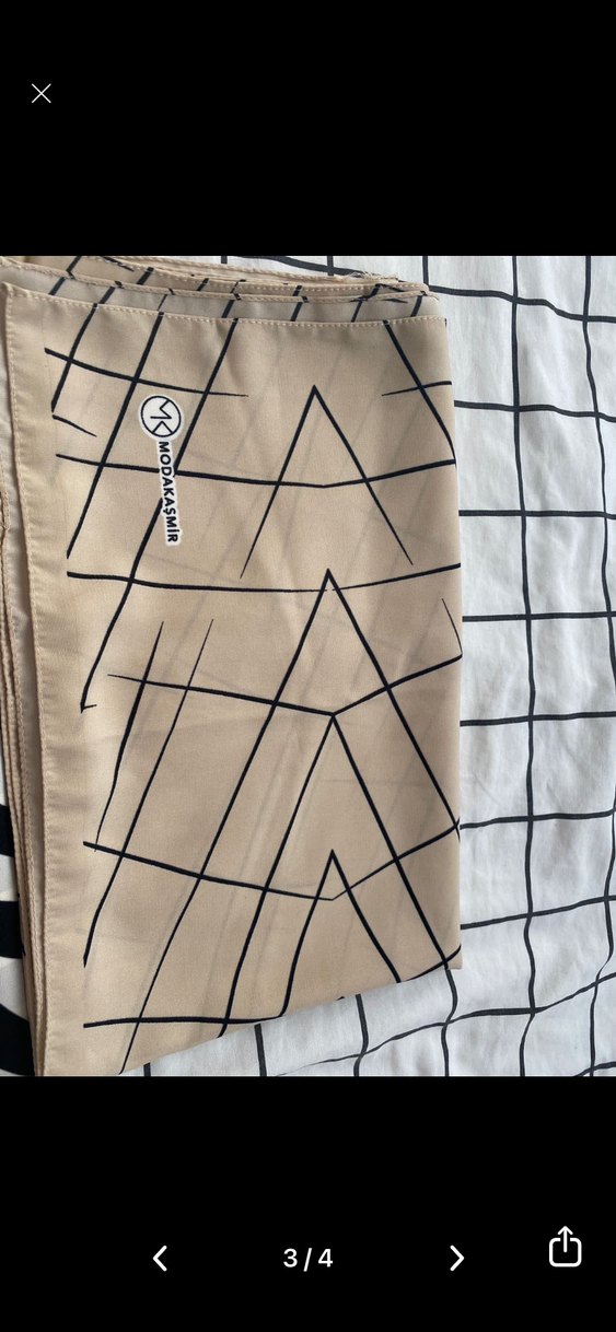 Kamel Renk Pilili Kadın Eşarp - Görsel 2