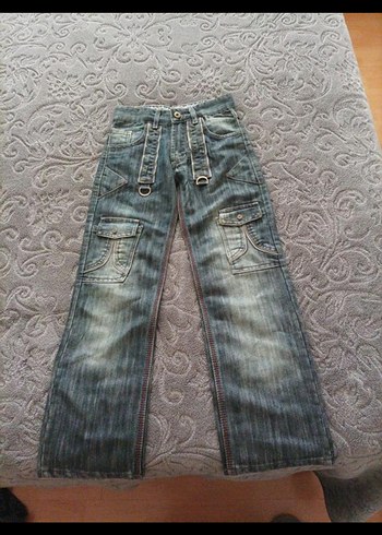 Gri Kemerli Salaş Kadın Kot Pantolon - Görsel 2