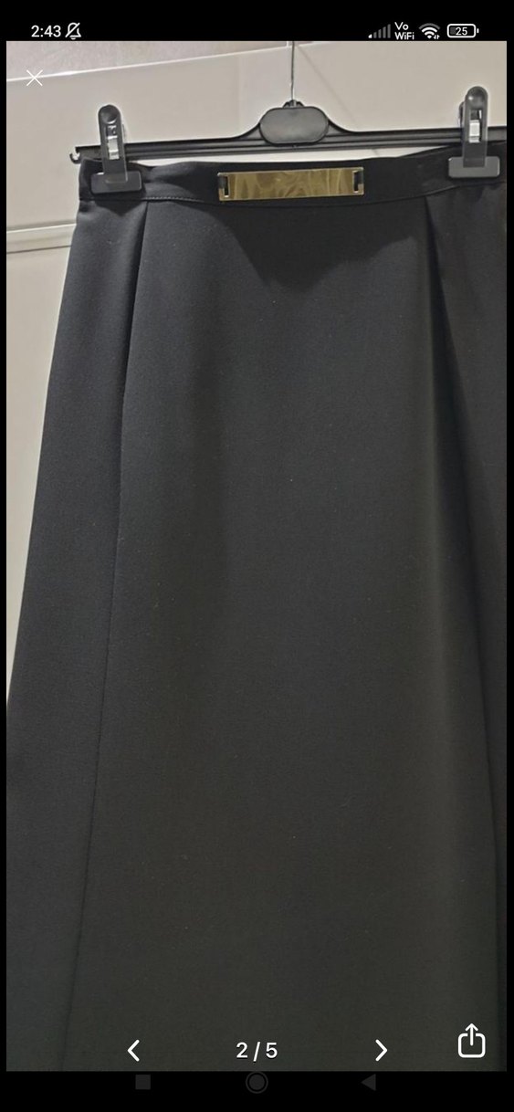 Kadın Siyah Uzun Drapeli Etek - Görsel 3