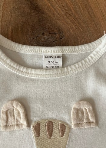 Uzun Kollu Beyaz Nakışlı Bebek Body - Görsel 3