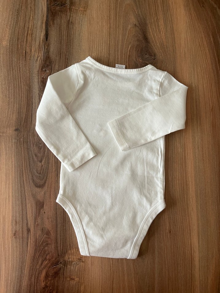 Uzun Kollu Beyaz Nakışlı Bebek Body - Görsel 4