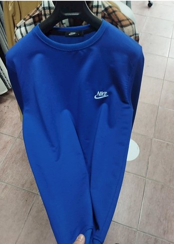 Nike Mavi Bisiklet Yaka Sweatshirt
