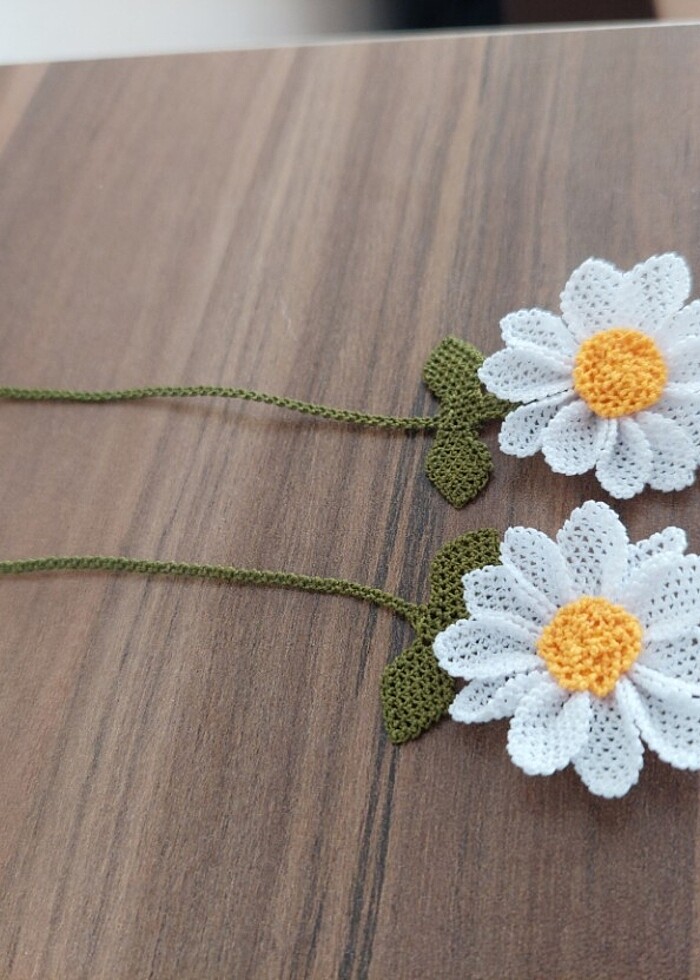 Papatya sallantılı  küpe  - Görsel 3