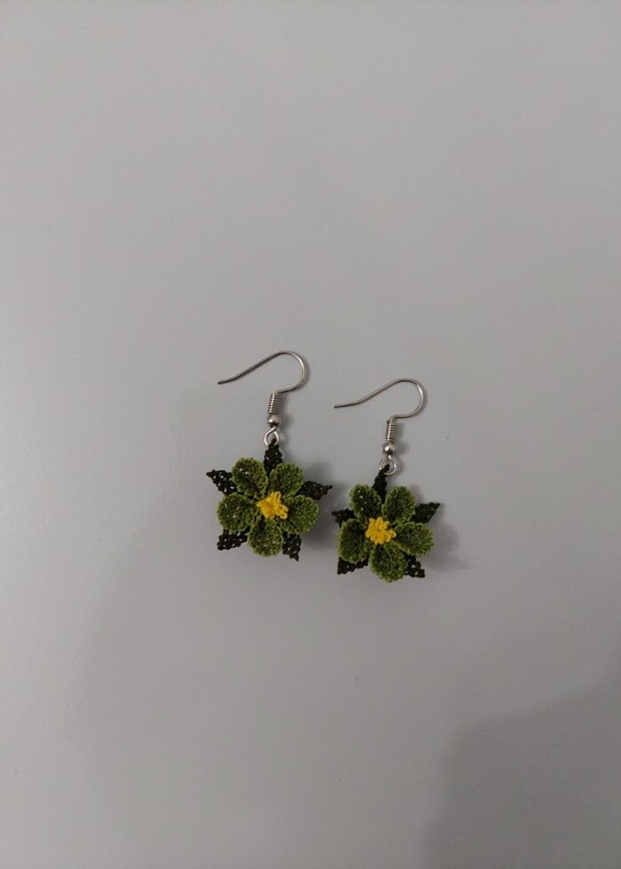 İğne oyası küpe - Görsel 3