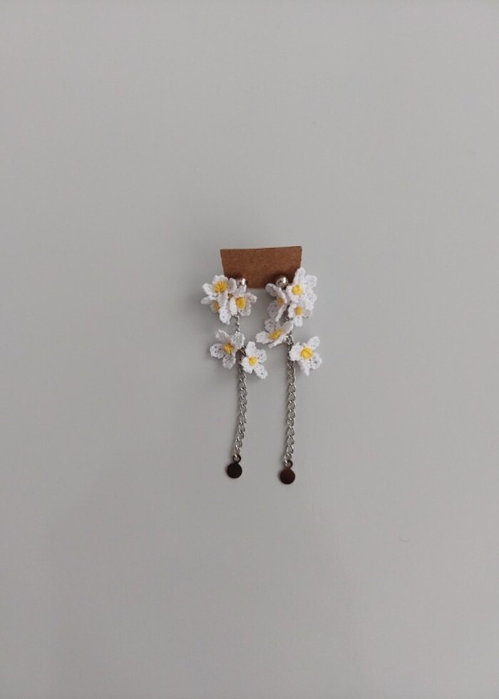 İğne oyası küpe  - Görsel 2