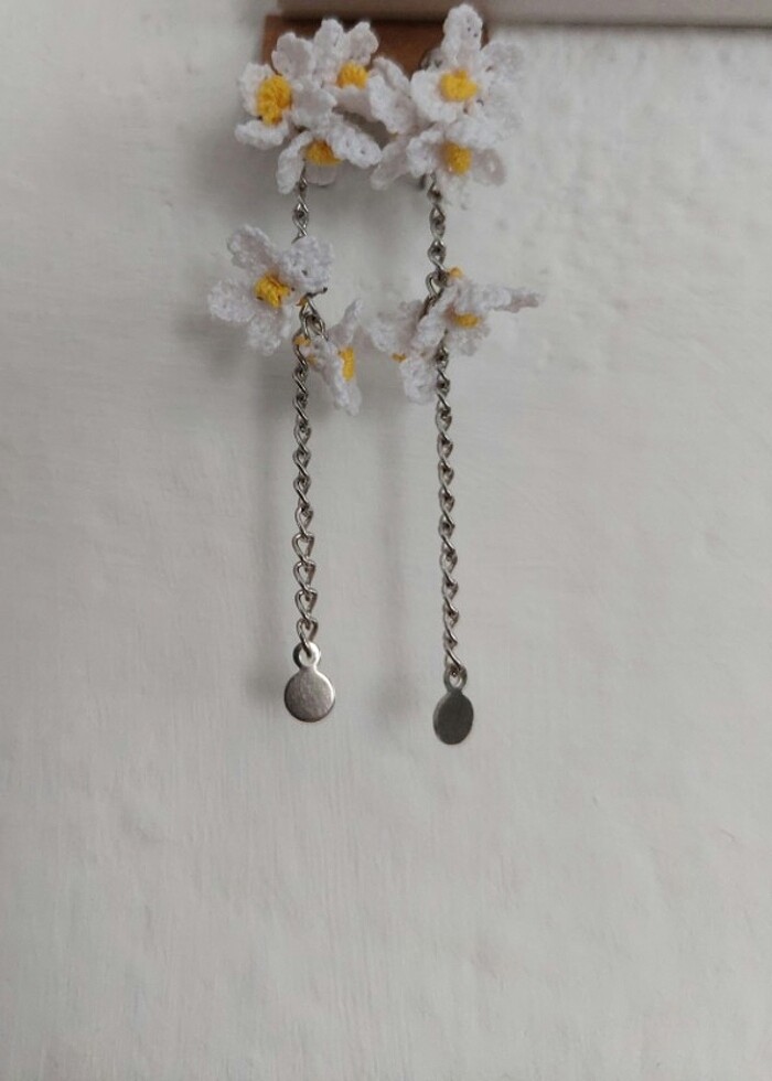 İğne oyası küpe  - Görsel 3