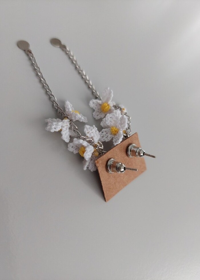 İğne oyası küpe  - Görsel 4