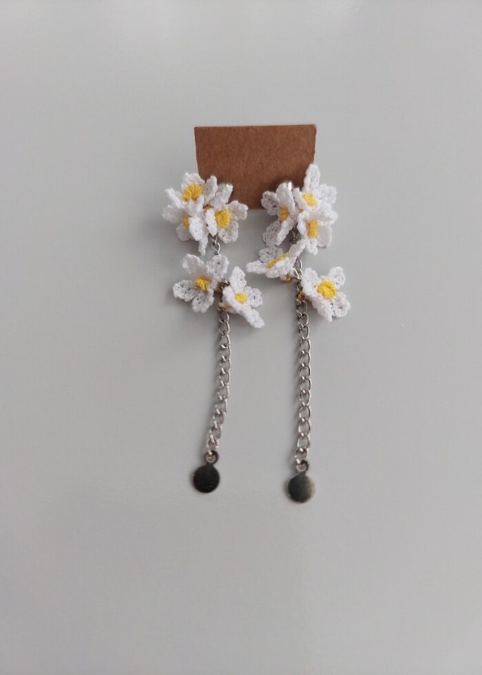 İğne oyası küpe  - Görsel 5