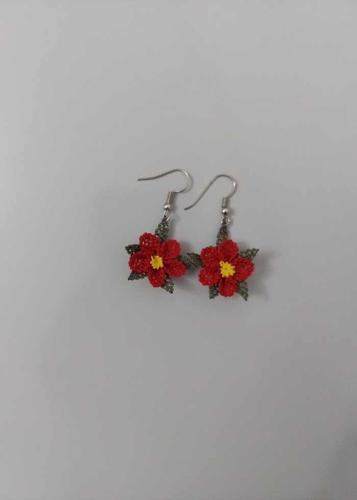 İğne oyası küpe - Görsel 2