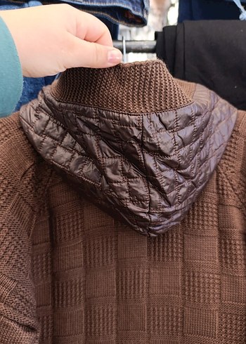 Düğmeli Kahverengi Uzun Triko Kadın Hırka. - Görsel 10