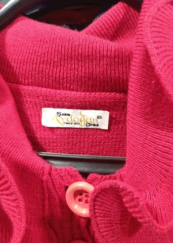 Nakışlı Kırmızı Örgü Kadın Hırka - Görsel 4