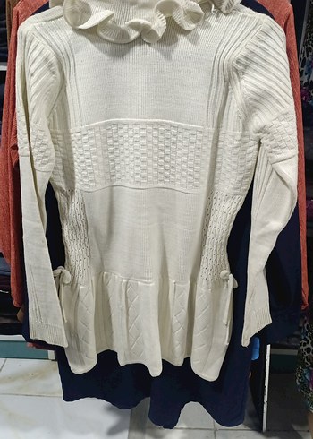 Beyaz Nakışlı Uzun Kollu Triko Hırka - Görsel 5