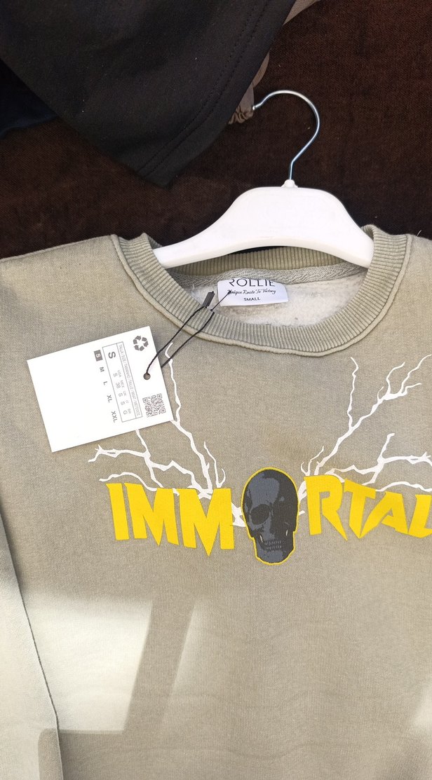 Gri Uzun Kollu Sırt Baskılı Sweatshirt - Görsel 3