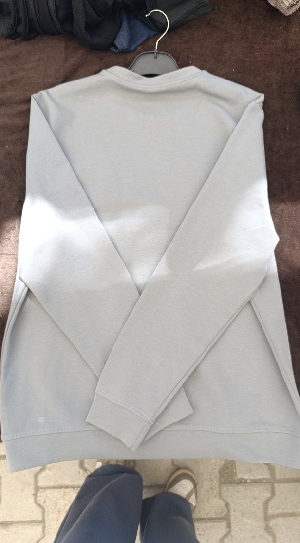 Gri Erkek Sweatshirt, Bisiklet Yaka, Uzun Kollu - Görsel 5