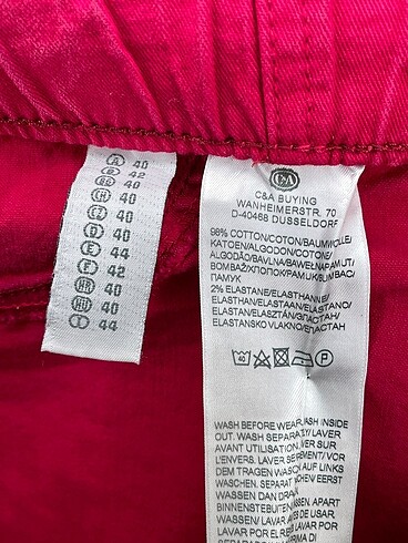 40 Beden pembe Renk C&A Jean / Kot %70 İndirimli.