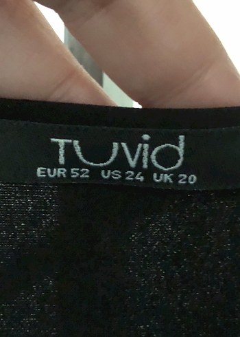 52 Beden siyah Renk Tuvid Püsküllü V Yaka Siyah Kadın Bluz