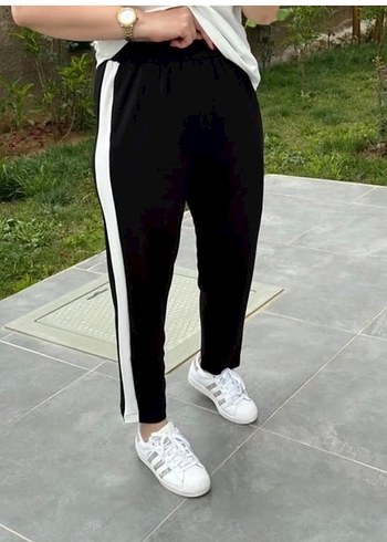 Beyaz Şeritli laci Kadın Spor Pantolon