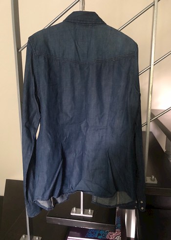 Bershka Bershka Kadın Lacivert Denim Gömlek