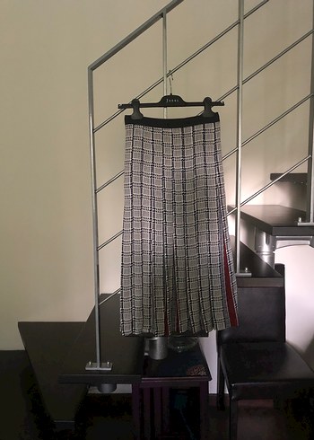 xs Beden Zara Gri Pilili Uzun Kadın Etek