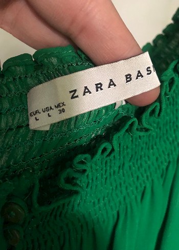 l Beden Zara Yeşil Salaş Bohem Bluz