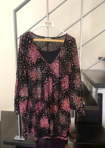 C&A Pembe çiçek Desenli Uzun Kollu Bohem Bluz