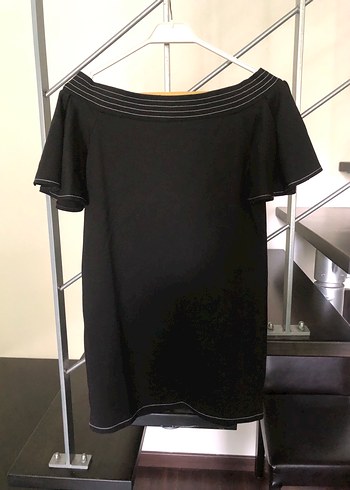 Zara Zara omuz açık Kadın Siyah Kısa Kollu Mini