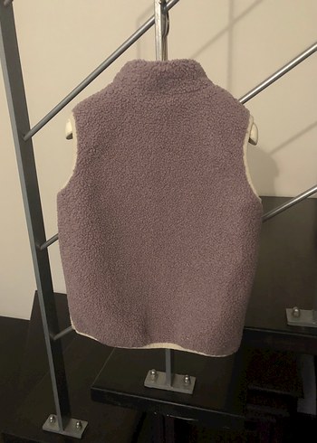 H&M Kızlar İçin Mor Peluş Yelek - Görsel 4