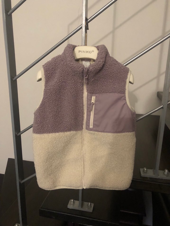 H&M Kızlar İçin Mor Peluş Yelek - Görsel 2
