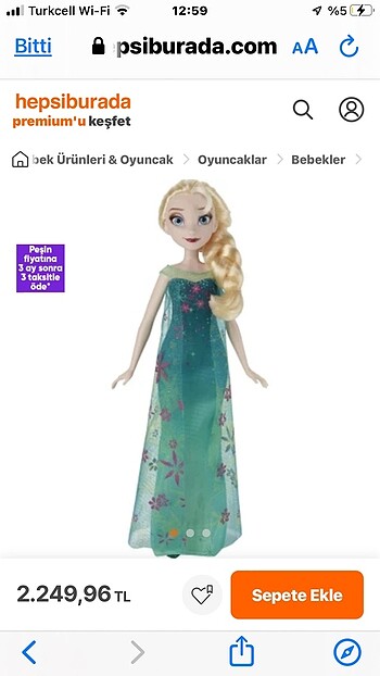 Elsa oyuncak bebek orijinal