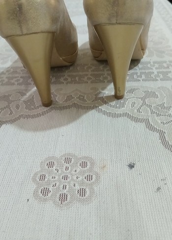 37 Beden altın Renk Altın Rengi Parlak Stiletto Kadın Topuklu Ayakkabı