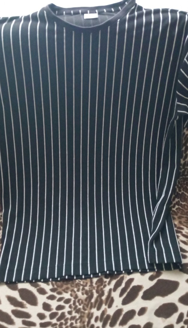 Erkek Siyah Çizgili tshirt - Görsel 2