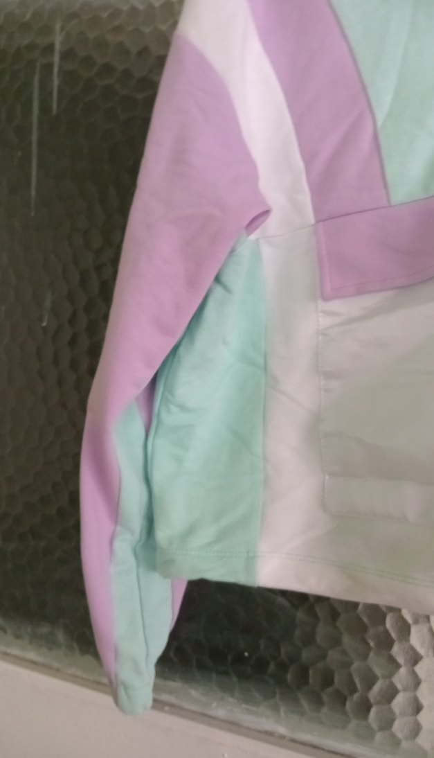 Kızlar için Yarım Fermuarlı Renkli Sweatshirt - Görsel 4