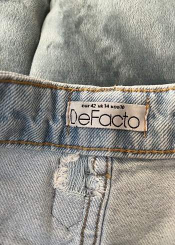 Yırtık Detaylı Kot Mini Etek - Görsel 2