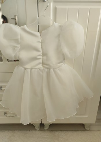 Kısa Kollu Beyaz Kız Çocuk abiye - Görsel 5