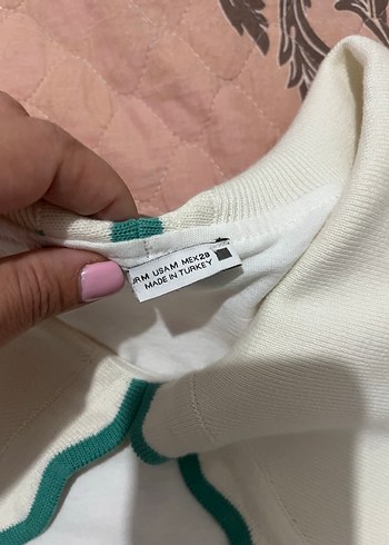 Fırfırlı Yakalı Beyaz Kadın Tişört - Görsel 3