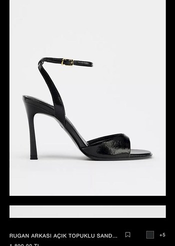 zara Siyah Rugan Topuklu Sandalet