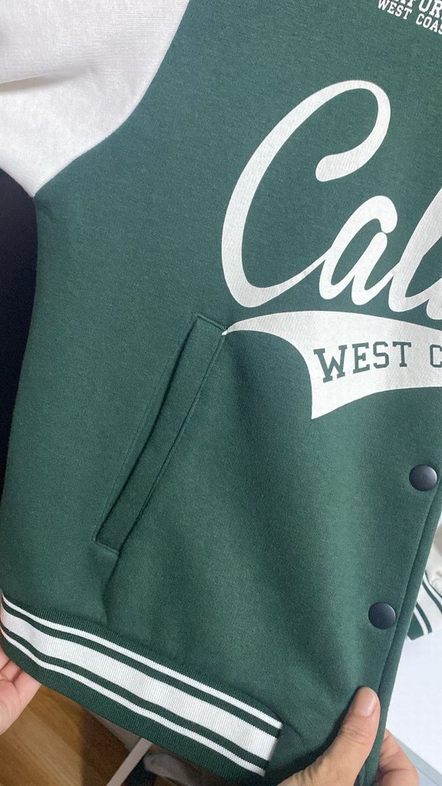 Yeşil Baskılı Düğmeli Kadın Ceket - Görsel 4