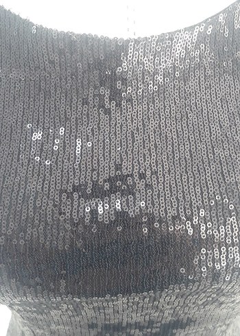 Siyah Parlak Mini Abiye Elbise - Görsel 5