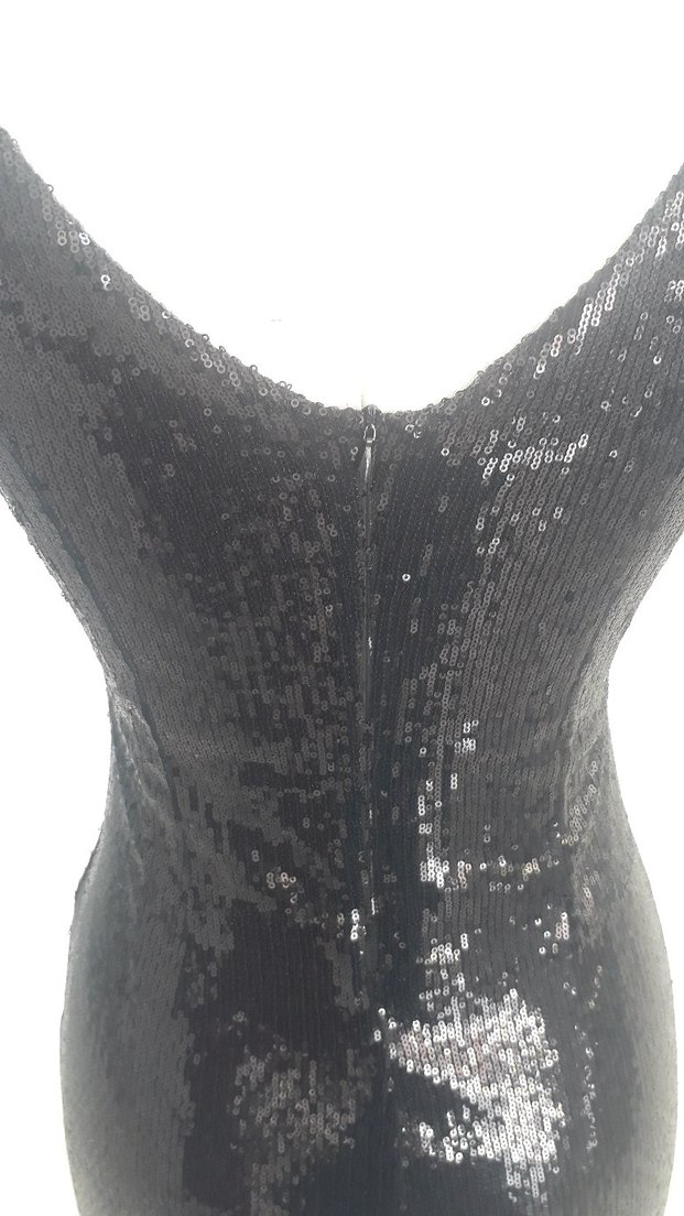 Siyah Parlak Mini Abiye Elbise - Görsel 3