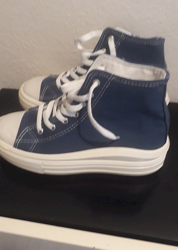 Lacivert Bağcıklı Stiletto Topuklu Spor Ayakkabı - Görsel 5