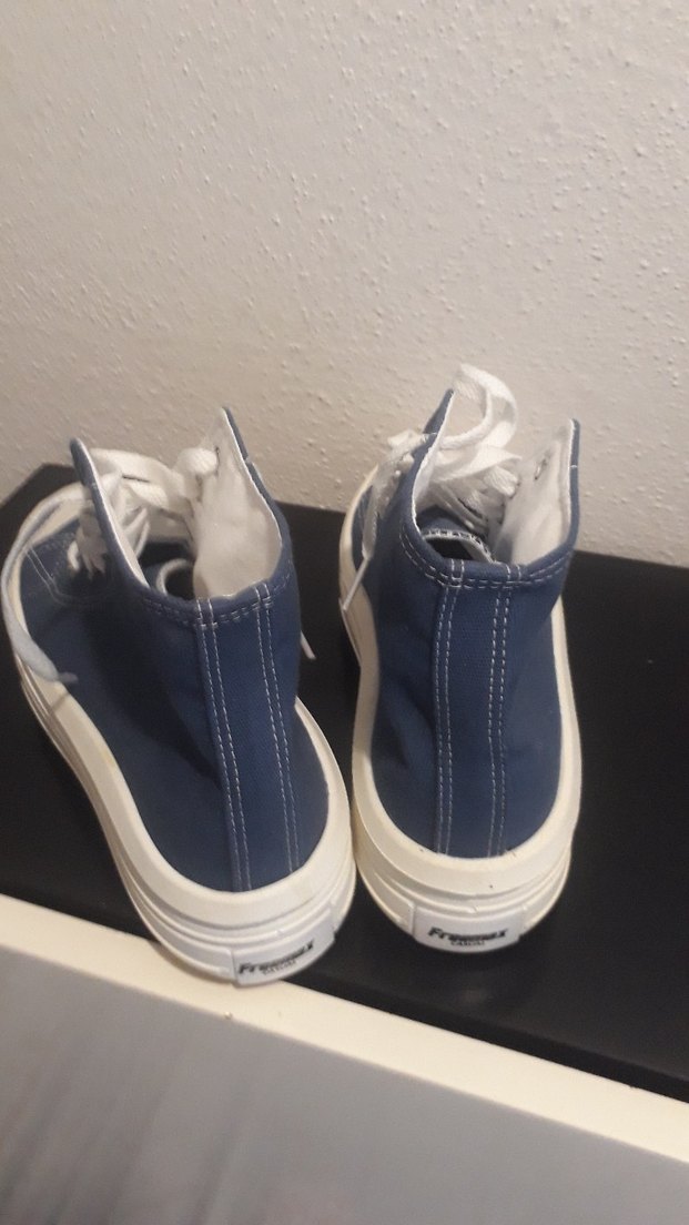 Lacivert Bağcıklı Stiletto Topuklu Spor Ayakkabı - Görsel 4