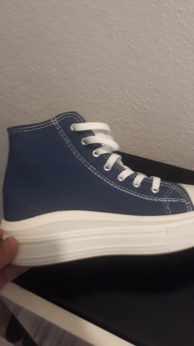 Lacivert Bağcıklı Stiletto Topuklu Spor Ayakkabı - Görsel 2