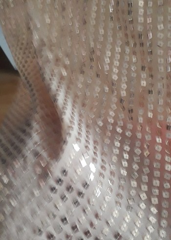 Bej İşlemeli Uzun Askılı Abiye Elbise - Görsel 4