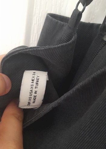 Siyah Midi Hamile Tulum, Halter Yaka, Drapeli - Görsel 4