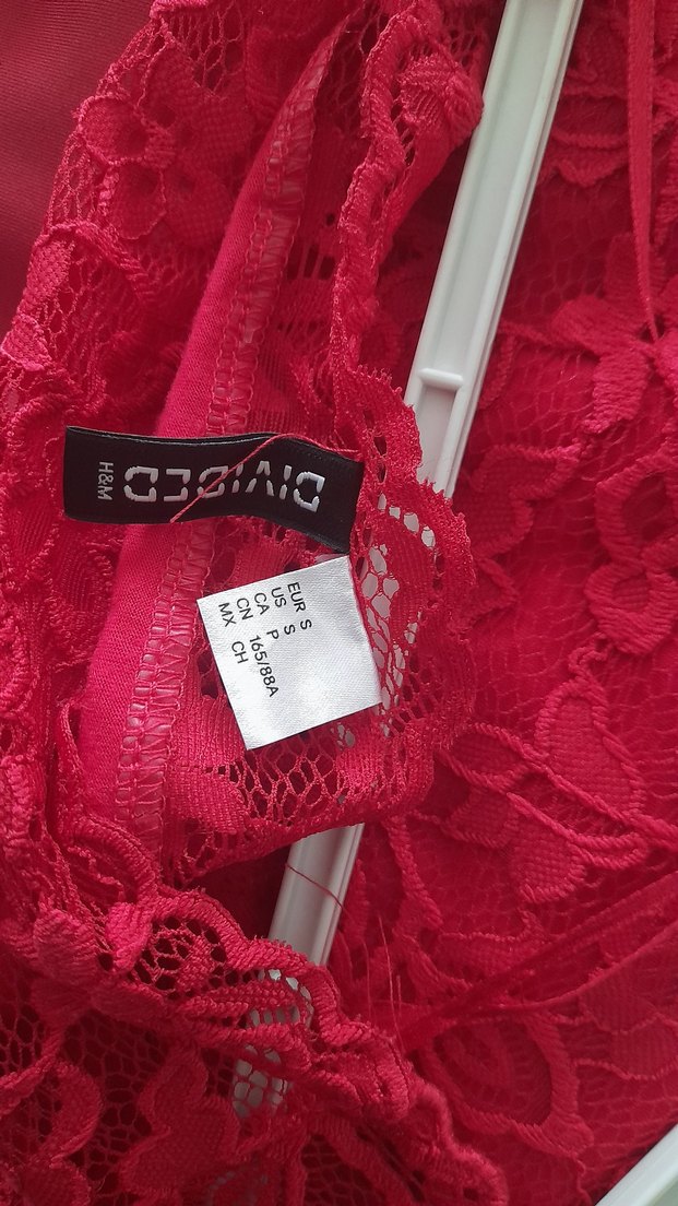 Kırmızı Dantel Detaylı Uzun Kollu Bluz - Görsel 2