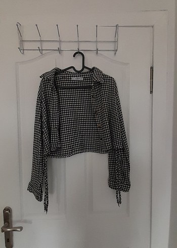 Uzun Kollu Düğmeli Gri Kadın Ceket - Görsel 2