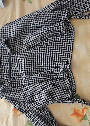 Uzun Kollu Düğmeli Gri Kadın Ceket - Görsel 6