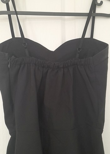 Siyah Straplez Midi Gotik Elbise - Görsel 4