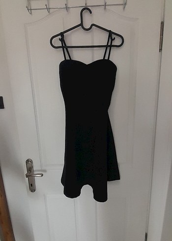 Siyah Straplez Midi Gotik Elbise - Görsel 5