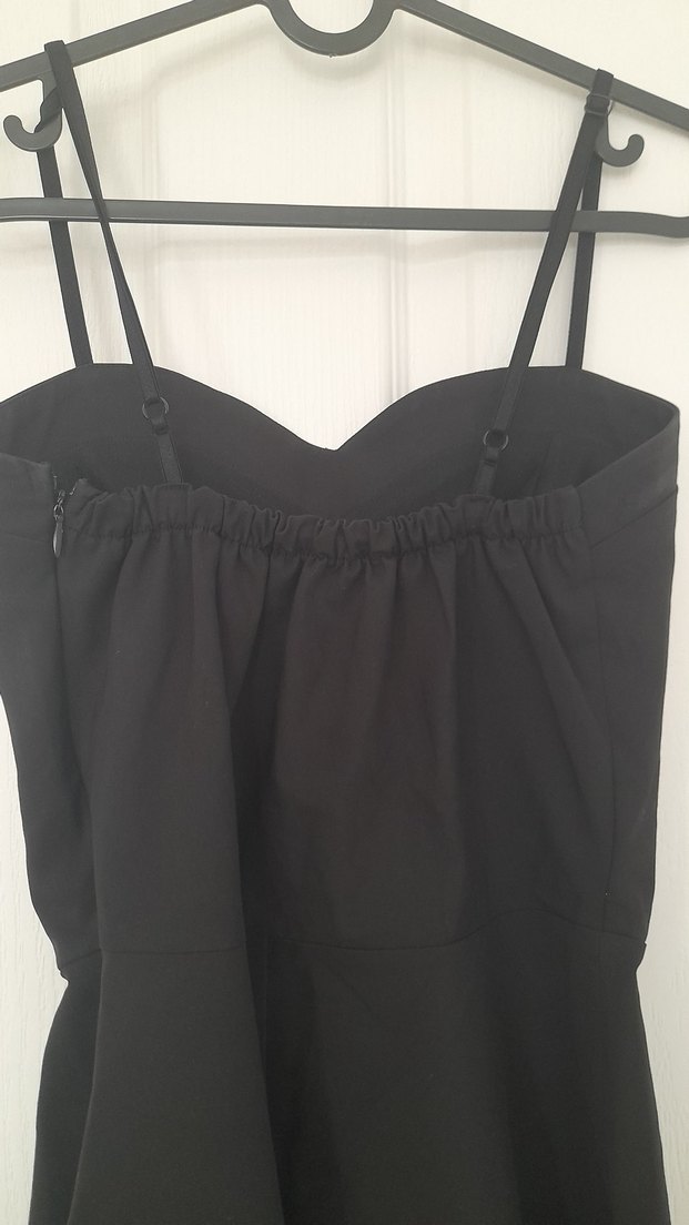 Siyah Straplez Midi Gotik Elbise - Görsel 4